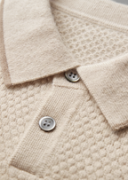 Premium Cashmere Sea Blue Two-Tone Polo
