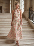 Delacroix | Halter Neck Floral Midi Dress