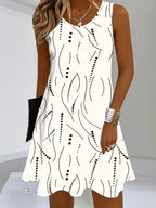 Riana | Sleeveless V-Neck Print Dress