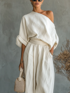 Filippa | One-Shoulder Draped Fluid Outfit