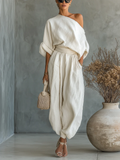 Filippa | One-Shoulder Draped Fluid Outfit