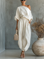 Filippa | One-Shoulder Draped Fluid Outfit
