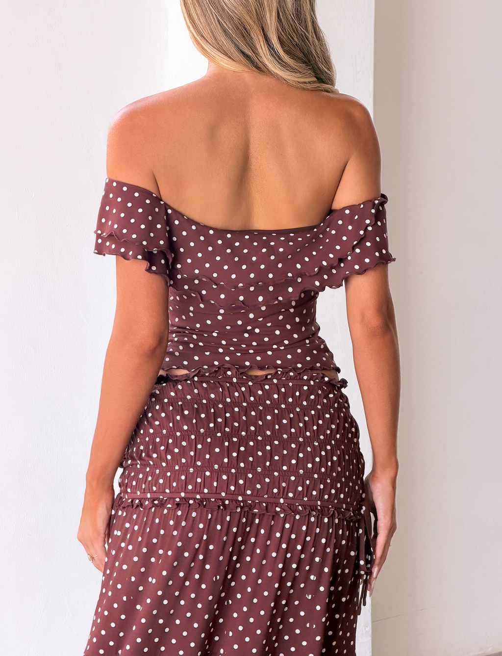DENALI TOP - BROWN  DOT