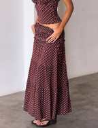 DENALI MAXI SKIRT - BROWN DOT