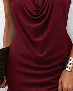 Kiki | Draped Collar Sleeveless Dress