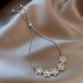 White Gold Zirconia Flower Bracelet