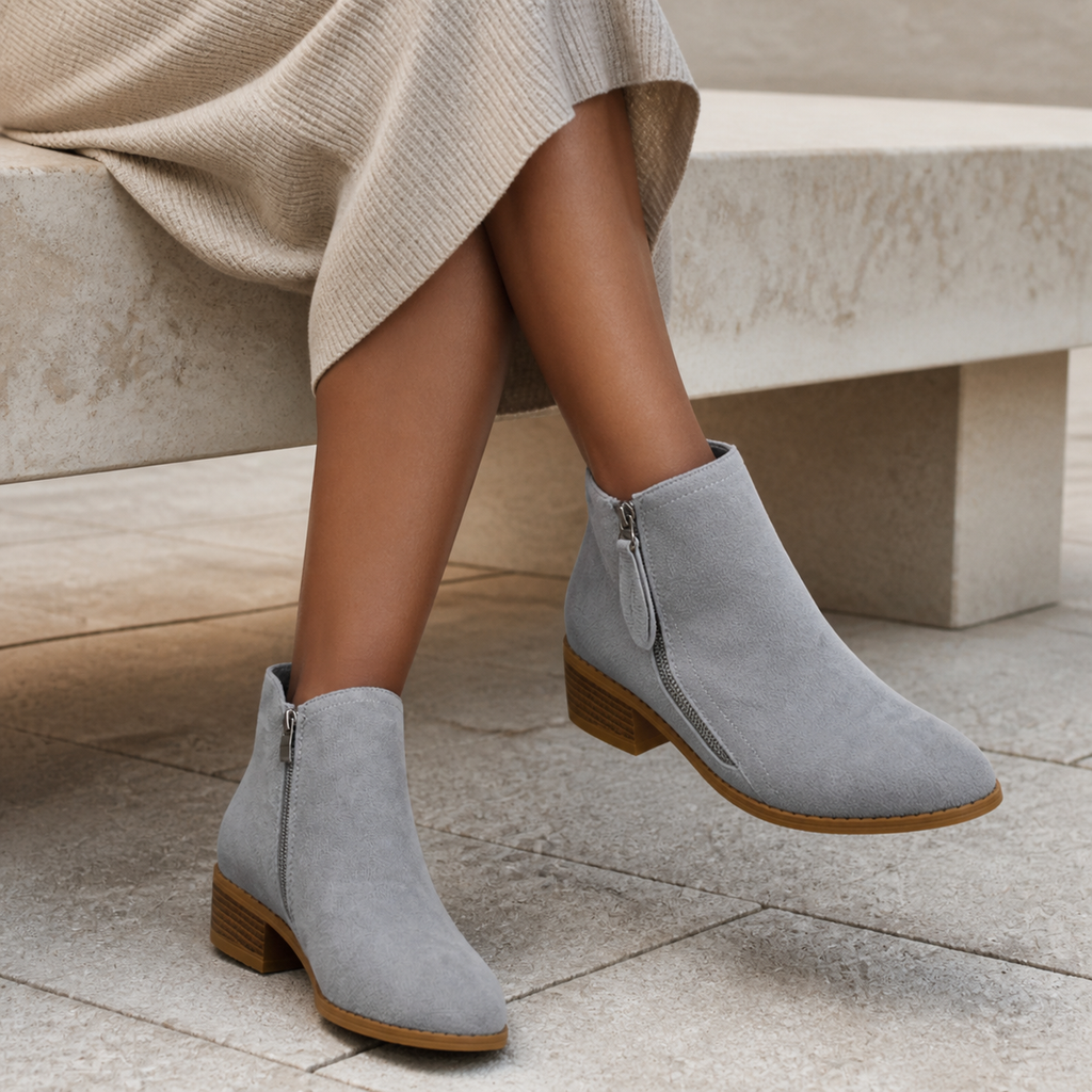 Anna Cushioned Comfort Ankle Boots - grey - lifestyle view 2
