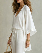 Soft Loose Fit Linen Vest Pants Set