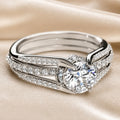 White Gold Zircon Multi Layered Ring