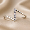 White Gold Dainty Z-Shaped Zirconia Ring