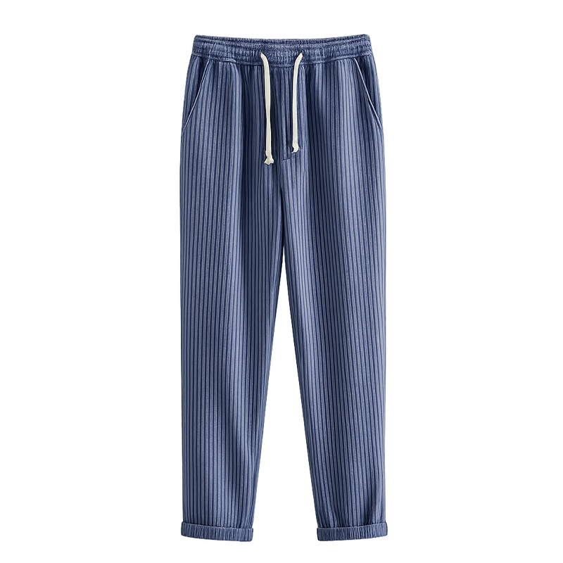 Striped Linen Trousers Men