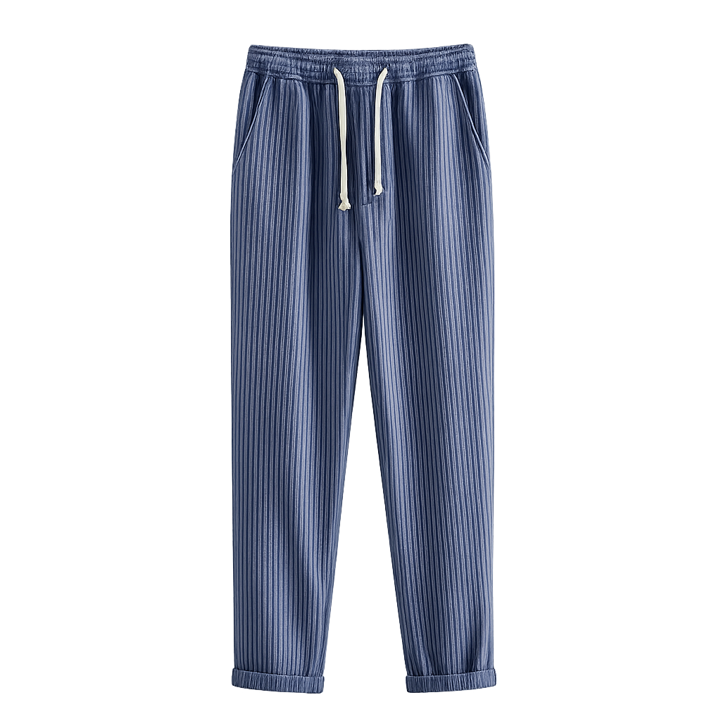 Striped Linen Trousers Men