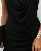 Kiki | Draped Collar Sleeveless Dress