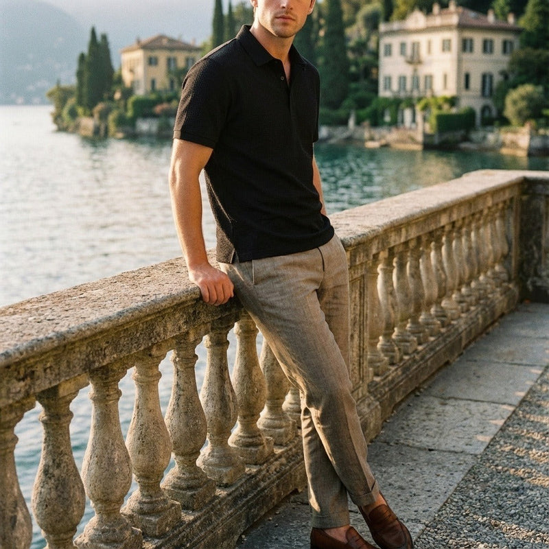 Black Short Sleeve Polo Shirt