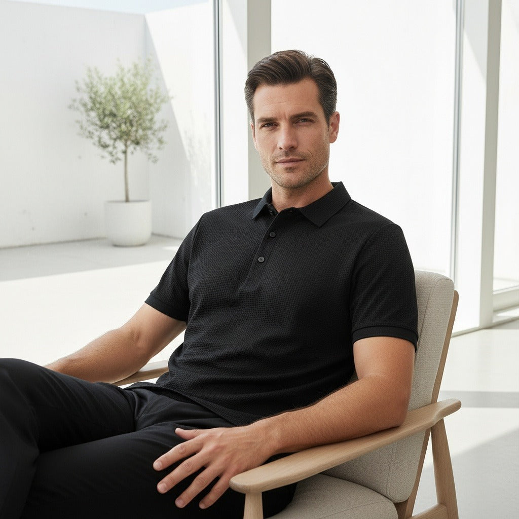 Black Short Sleeve Polo Shirt