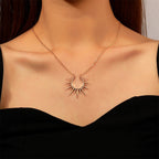 White Gold Sunflower Pendant Necklace