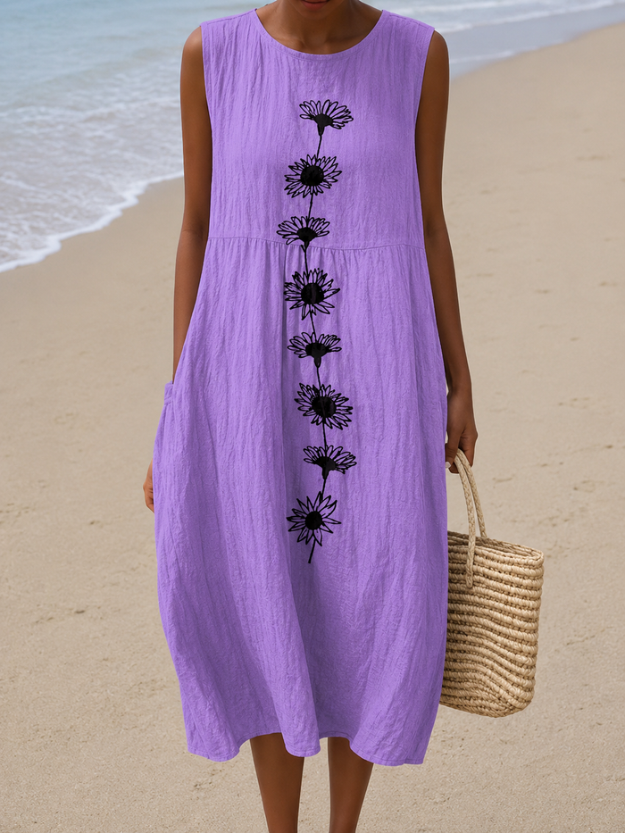 Emma | Violet Bloom Midi Dress