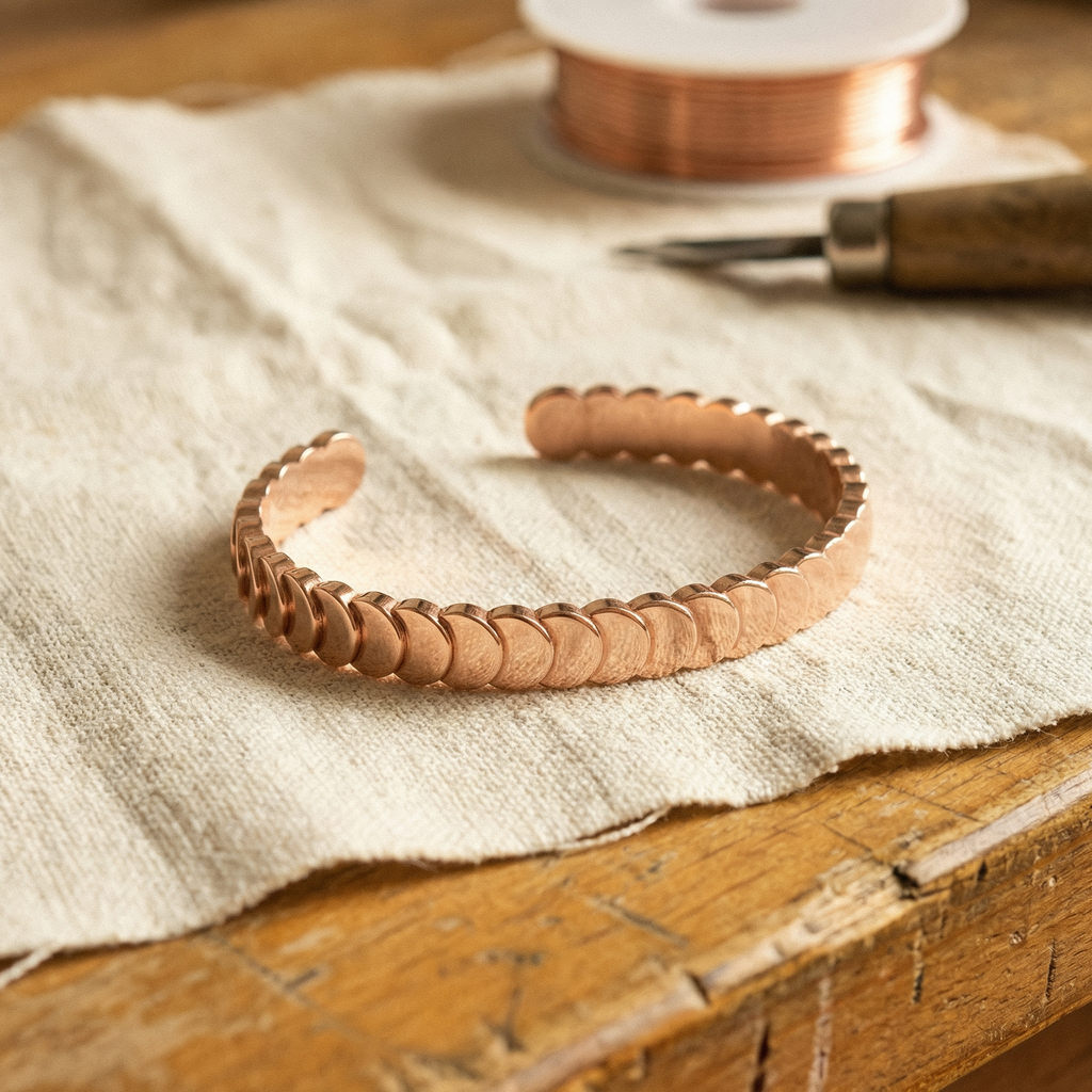 Isla | Scalloped Copper Scale Cuff Bracelet