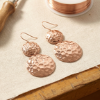 Bella | Hammered Copper Disc Drop Earrings