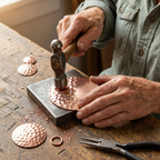 Bella | Hammered Copper Disc Drop Earrings