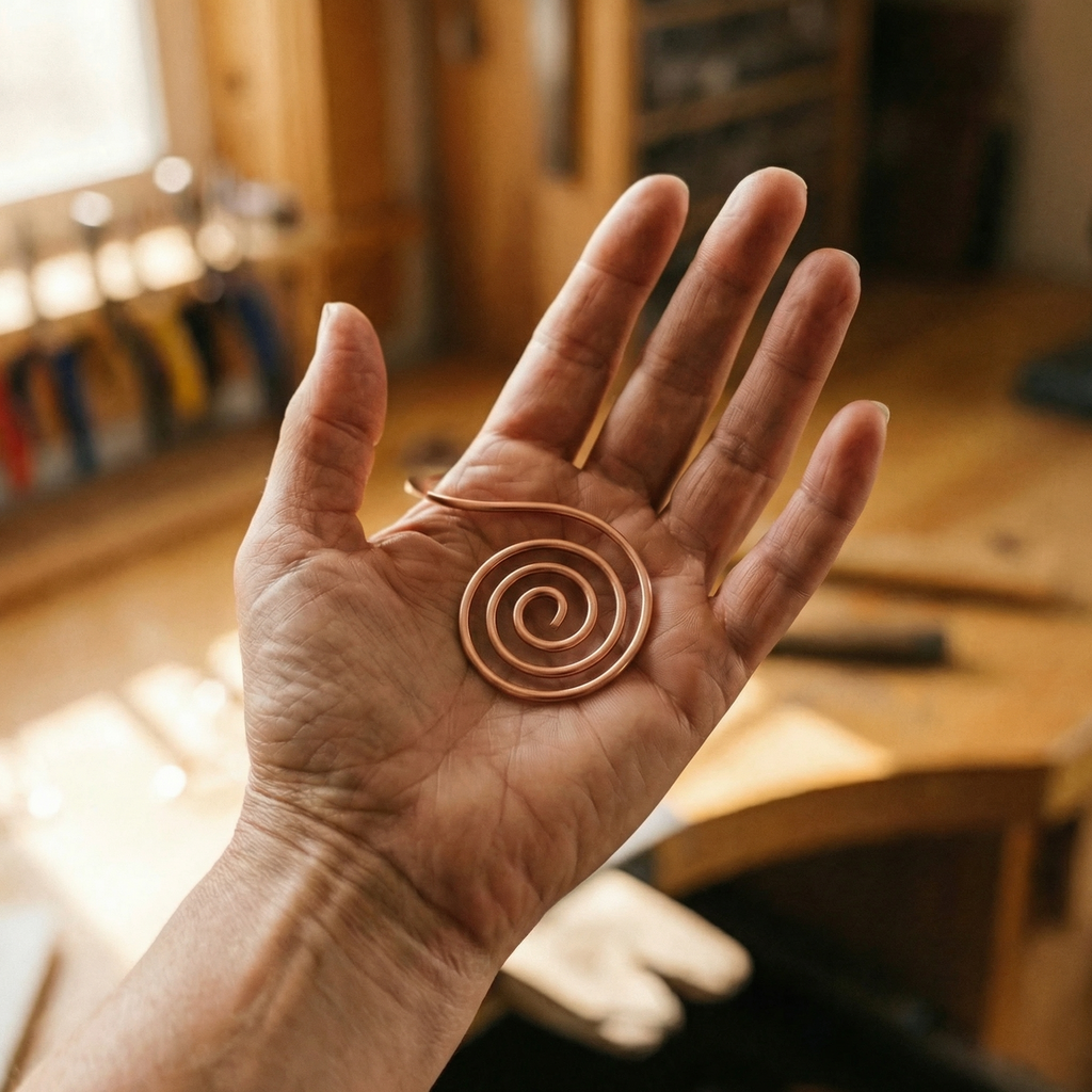 Camille | Copper Wire Hand Spiral Cuff