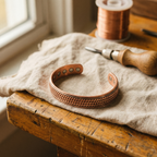 Zoe | Woven Rope-Pattern Copper Cuff Bracelet