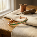 Abigail | Jade-Inlay Copper Cuff Bracelet
