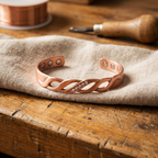 Ursula | Braided Copper Cuff with Magnets and Stones