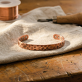 Naomi | Divot-Textured Copper Open Cuff Bracelet