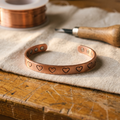 Amara | Heart-Stamped Copper Cuff Bracelet