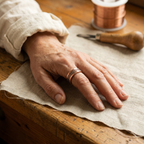 Georgia | Hand-Engraved Lattice Copper Ring with Magnets