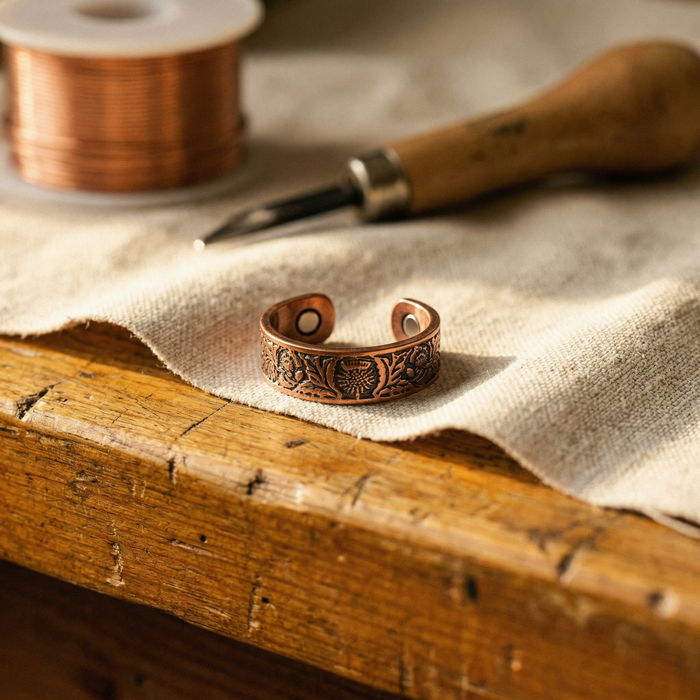 Bianca | Jade-Inlay Copper Wrap Ring