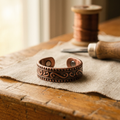 Imogen | Engraved Fern-Vine Copper Ring with Magnets