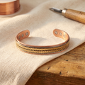 Daisy | Chevron-Braided Copper Rail Cuff Bracelet
