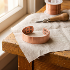 Ines | Wide Studded Copper Cuff Bracelet