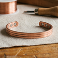 Kayla | Triple-Groove Copper Open Cuff Bracelet
