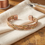 Jasmine | Herringbone Tri-Tone Copper Braid Bracelet