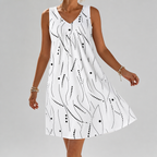 Riana | Sleeveless V-Neck Print Dress