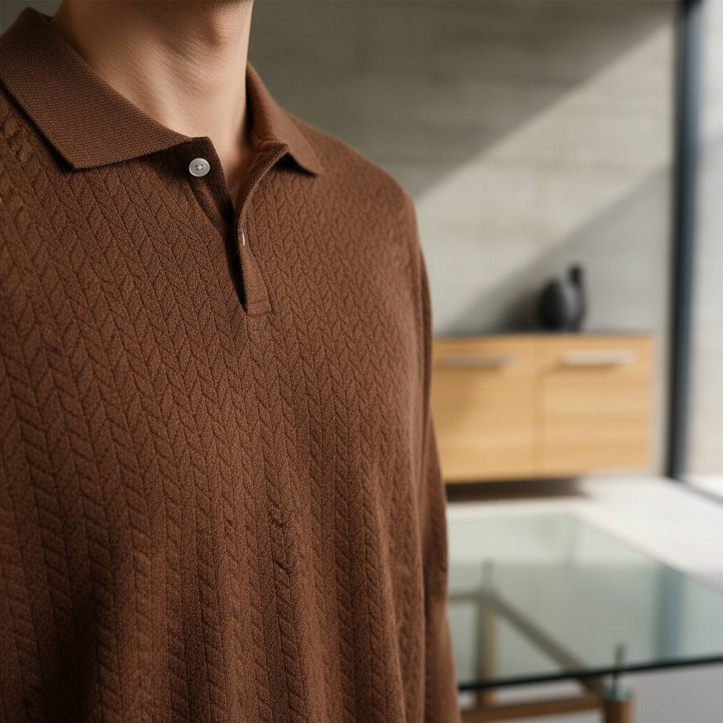Long Sleeve Textured Shirt