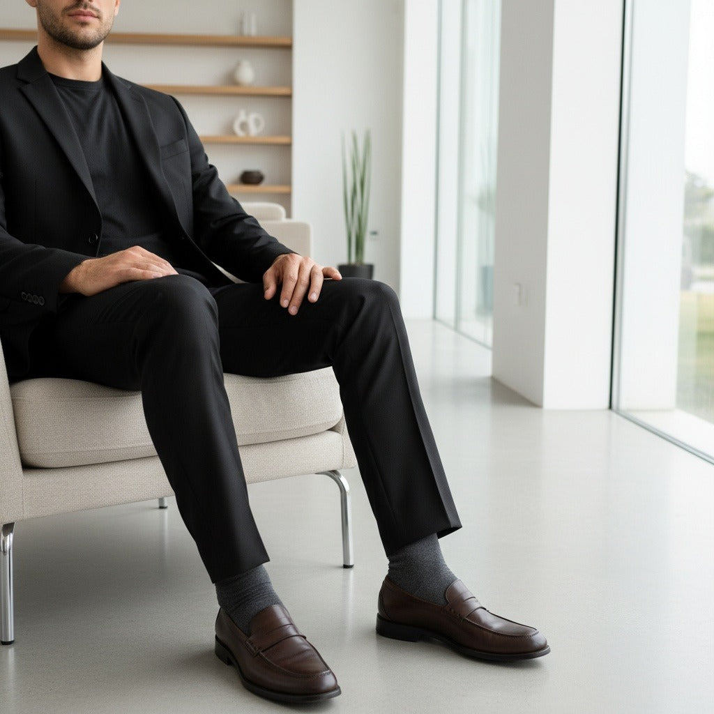 Mens Black Suit Trousers