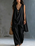 Bettina | Draped Suit with Wide Pants
