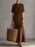 Serena | Long dress in linen with a refined style