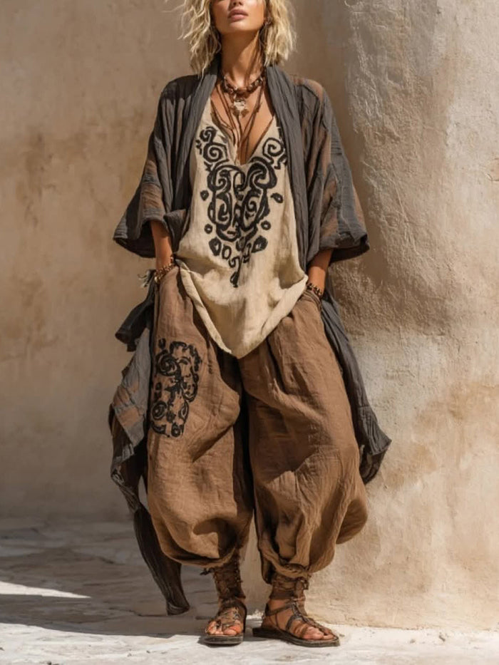 Ornella | Bohemian Artistic Set in Linen