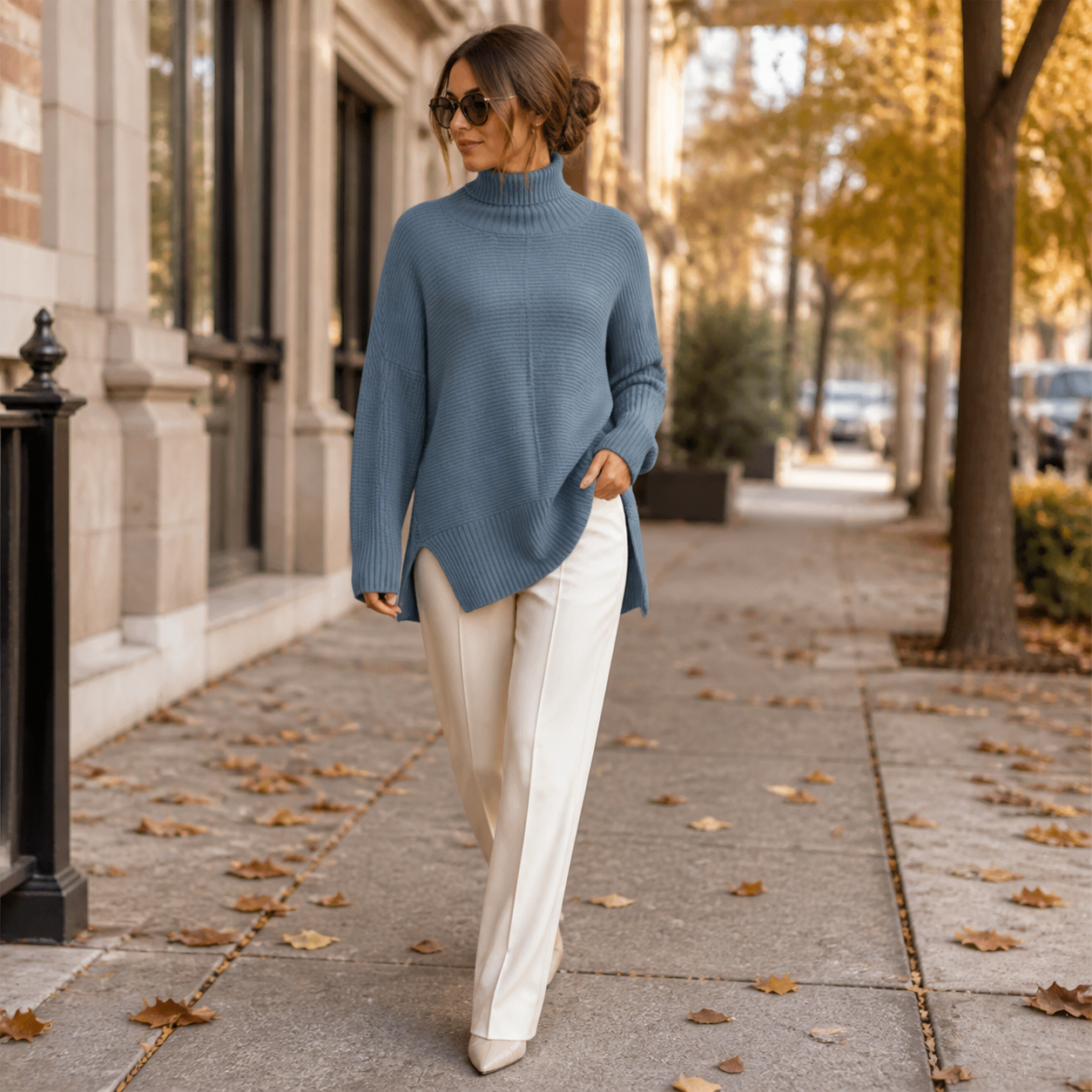 ROSAMINE Cosy Turtleneck Jumper - indigo - lifestyle view 3