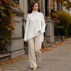 ROSAMINE Cosy Turtleneck Jumper - white - lifestyle view 3