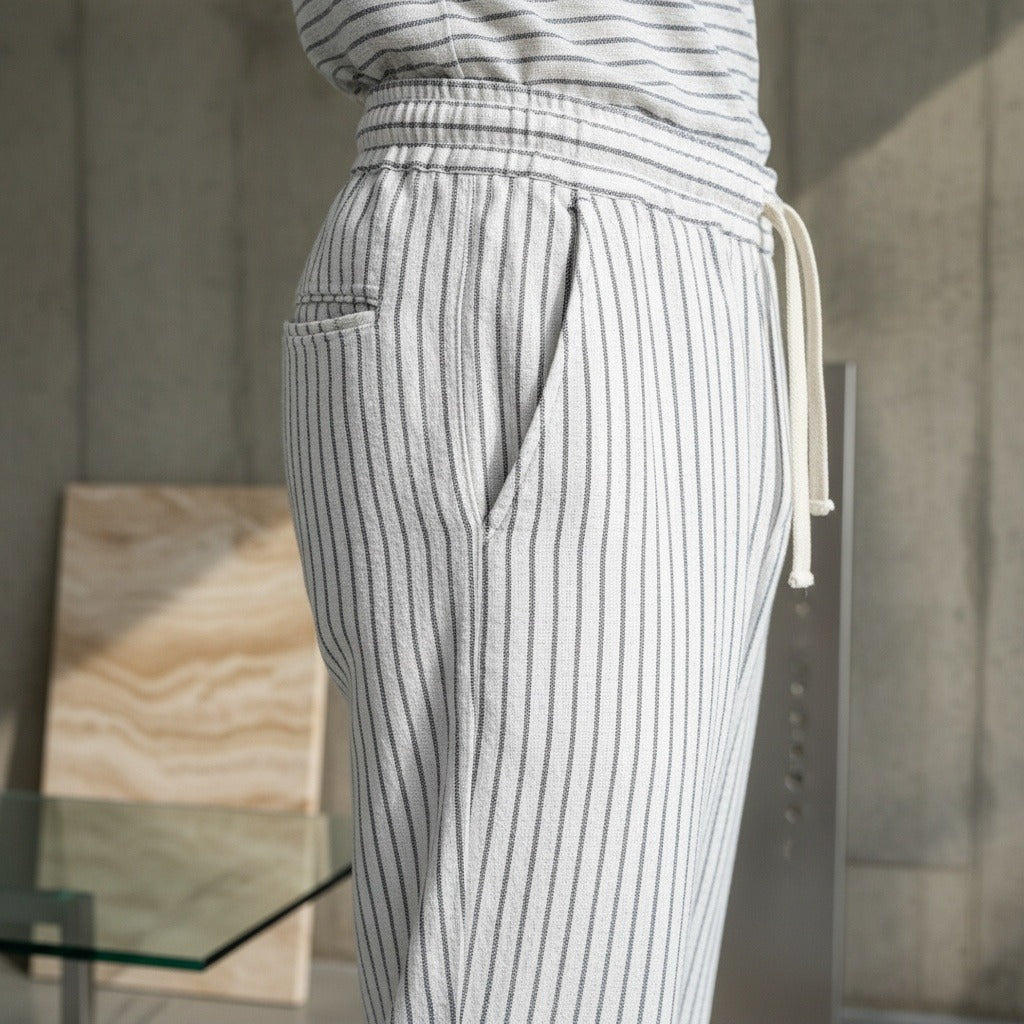 Striped Linen Trousers Men