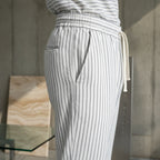 Striped Linen Trousers Men