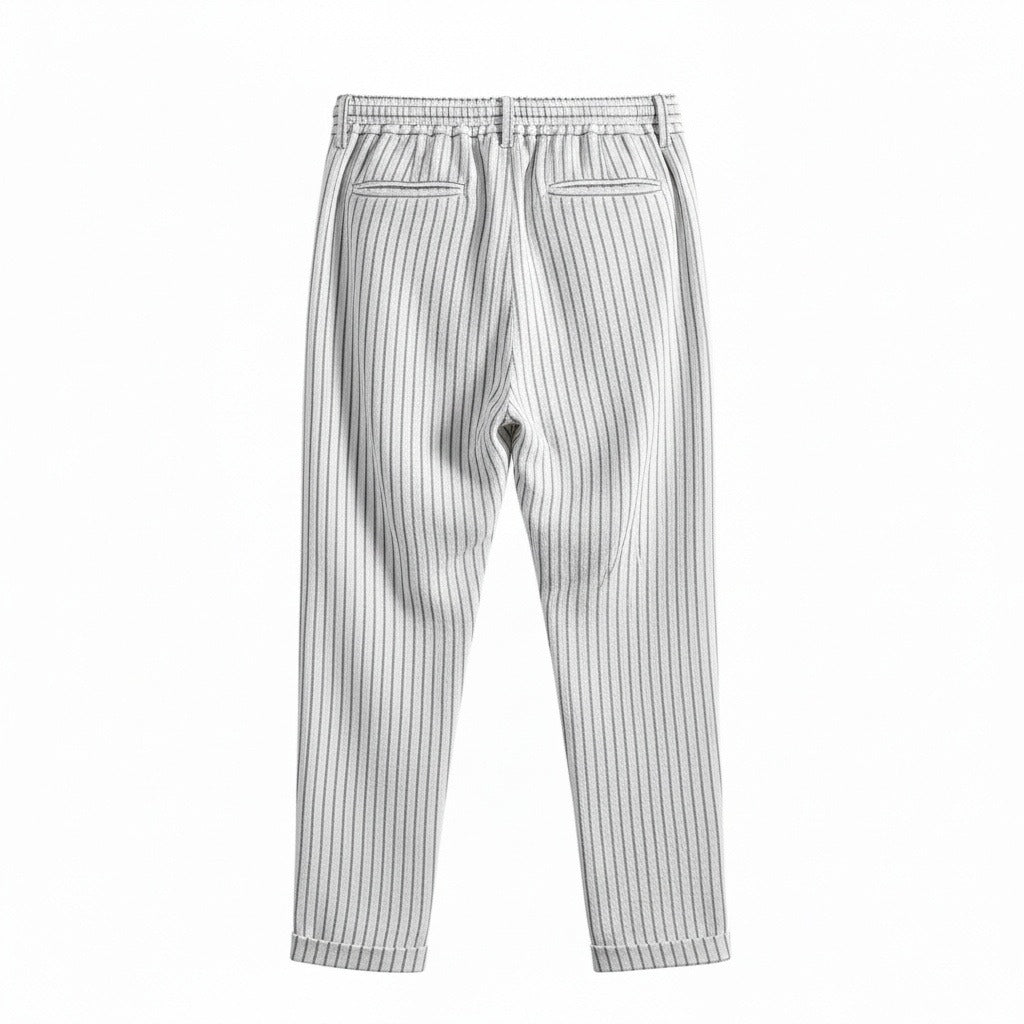 Striped Linen Trousers Men