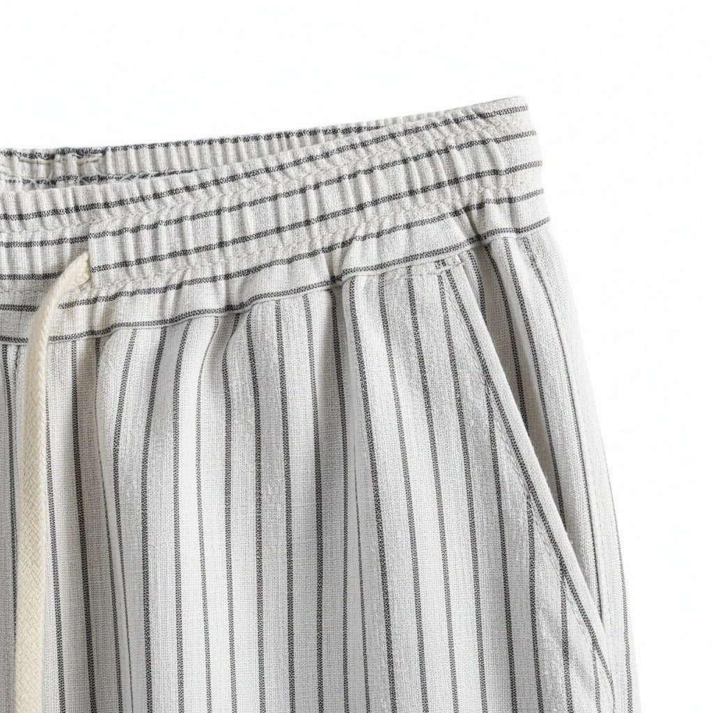 Striped Linen Trousers Men