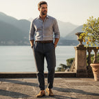 Striped Linen Trousers Men